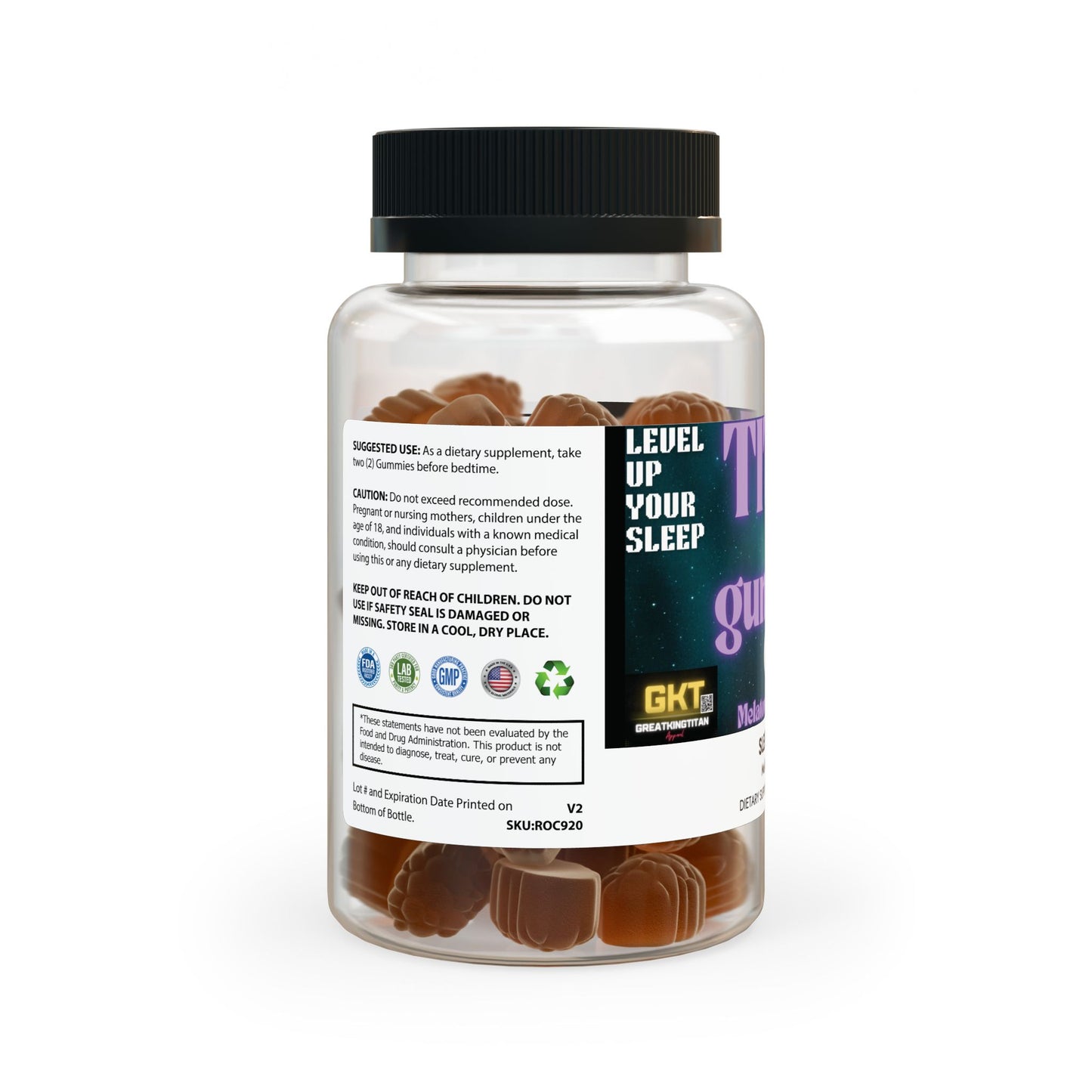 Level Up yor sleep Titan Sleep Well Gummies (60 Gummies)