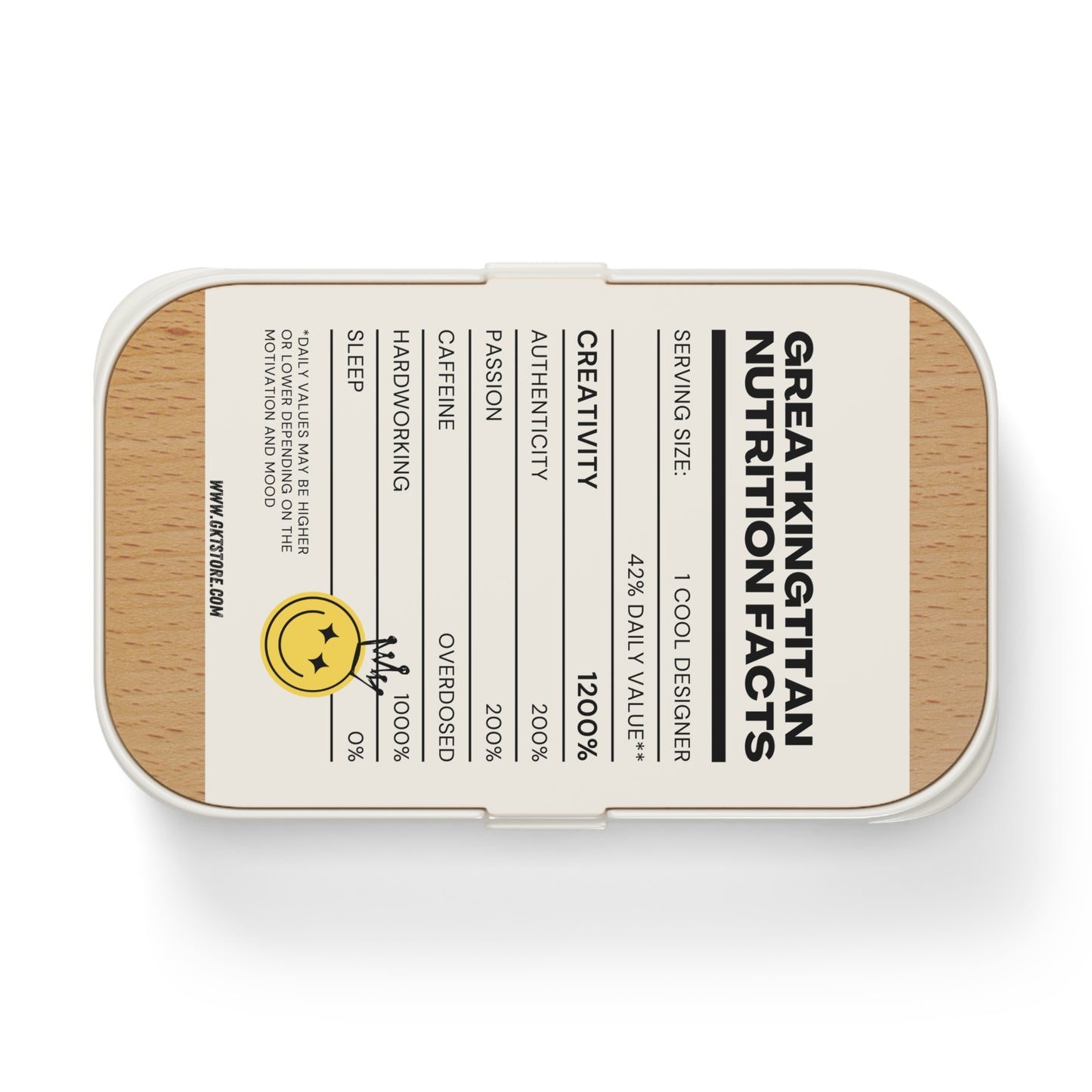 GreatKingTitan Nutrition Facts Bento Lunch Box